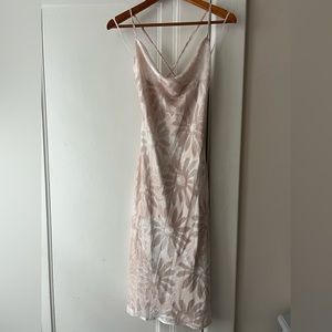 Nude floral slip dress